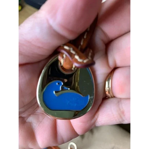 Dooney & Bourke Letter Logo Monogram Tote Bag Leather Canvas Beige - Picture 12 of 16